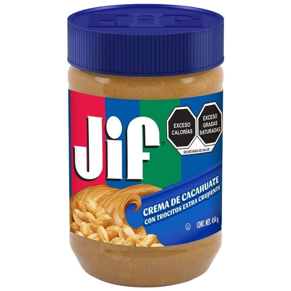 Crema de cacahuate Jif con trocitos extra crujiente 454 g
