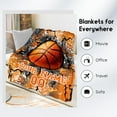 thumbnail image 2 of Custom Basketball Blanket - Soft, Fuzzy & Warm Sports Throw Blanket for Basketball Lovers - 60"x80" Large Blanket for Couch, Bed - Basketball Gifts Accessories for Men Women, 2 of 6