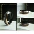 thumbnail image 3 of Celtic Claddagh Tungsten Ring - 2-Tone Matte Finish Black IP & Rose Gold Plated Comfort Fit Tungsten Carbide Wedding Band 6mm - #780CLDs8, 3 of 4