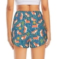thumbnail image 3 of Picia Corgi with Flowers Pattern Women's 2 in 1 Athletic Running Shorts High Waisted Workout Casual Gym Sweat Shorts with Comfy Liner Zipper Pockets-Large, 3 of 9