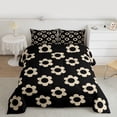 thumbnail image 2 of Homewish Brown Black Floral Queen Comforter Set,Cartoon Blossom Bedding Sets,Cute Flower Bedding Comforter Set For Girls Kids,Ultra Soft Home Decor Reversible,3 Pieces, 2 of 8