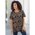 thumbnail image 3 of Roaman's Women's Plus Size Cotton Ultimate Crewneck Tee, 3 of 6