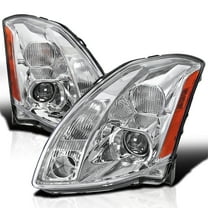 Spec-D Tuning Chrome Projector Headlights Compatible with 2004-2006 Nissan Maxima, Left   Right Pair Headlamps Assembly