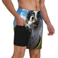 thumbnail image 3 of Picia Joyful Animated Bird pattern Mens Swim Trunks with Compression Liner Stretch Beach Shorts Quick Dry with Zipper Pockets No-Chafing Board Shorts-Large, 3 of 9