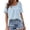 Blue, variant on Womens 3/4 Sleeve Shirts Summer Square Neck Bell Sleeve Tops Business Casual Loose Tunic Work Dressy Blouses