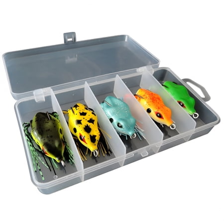 BESTSKY 5.5cm ABS Frog Fishing Bait Fishing Lures for Bass Trout & Pike 5 Count