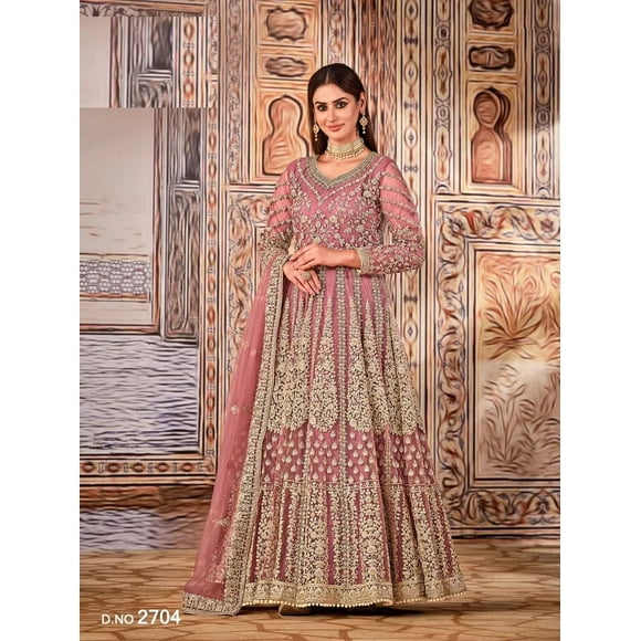 Custom Made Indian Women Beautiful Kurti Set Gown Dress Bollywood Anarkali Kurta Dupatta Set