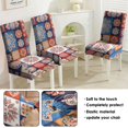 thumbnail image 5 of Chair Covers for Dining Room Set of 4, Stretch Washable Polyester Kitchen Slipcovers Featuring Earthy, Tribal Style, Rustic, Boho Chic, Artistic Patterns with Removable Protector, 5 of 7