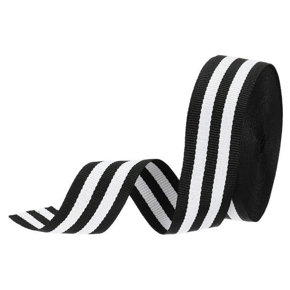 Uxcell 2/5" White Red Striped Grosgrain Ribbon, 10 Yard Polyester Fabric Stripe Craft Ribbon Double Faced Design for Bow Gift Wrapping DIY Making Christmas Decorations
