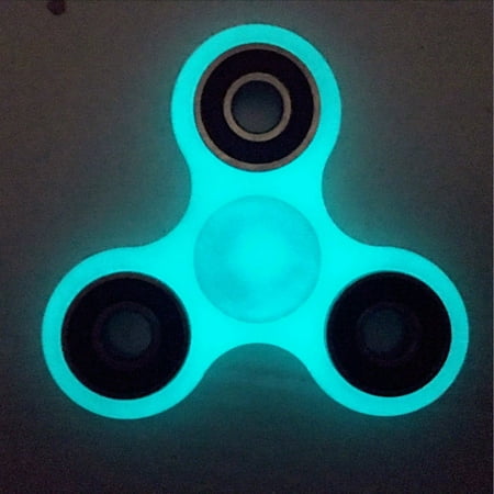 Tri Fidget Hand Spinner Glow In The Dark Blue Toy Stress 