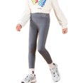 thumbnail image 2 of Innerwin Pants Solid Color Kids Trousers Winter Fleece Plain Leggings Velvet Gray 150cm, 2 of 4
