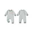 thumbnail image 2 of BemeyourBBs Boy Thanksgiving Stripe Romper Turkey Embroidery Long Sleeve Jumpsuit, 2 of 9