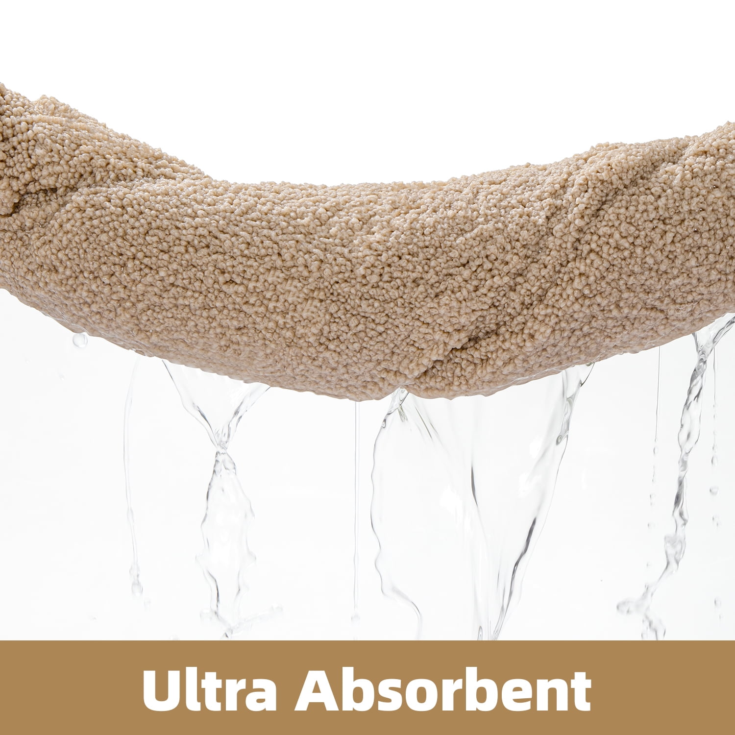 OEAKAY Textured Plush Beige Microfiber Bath Mat, 20"x32", Non-Slip and Absorbent Bathroom Rug, Machine Washable, Quick Drying Shower Floor Carpet