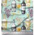 thumbnail image 1 of Soimoi Viscose Chiffon Fabric Grapes,Wine Glass & Bottle Printed Craft Fabric by the Yard 42 Inch Wide, 1 of 1
