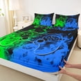 thumbnail image 4 of Erosebridal Teen Video Game Sheet Set Twin,Blue Greeen Bedding Sets Twin Size,Gamepads Gamer Twin Sheet Sets,Super Cozy Gradient Bedroom Decoration,3pcs, 4 of 6