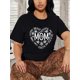 thumbnail image 1 of Camiseta deportiva de manga corta con estampado "Día de la Madre", cuello redondo ligeramente elástico, ropa deportiva para mujer, camiseta deportiva informal., 1 of 7