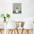 thumbnail image 2 of Farmhouse Blue Floral Wall Art Flower and Butterfly in Vase on Rustic Wood Canvas Wall Art Country Wildflower Pictures for Living Room Bedroom Bathroom Office Wall Decor, 2 of 7