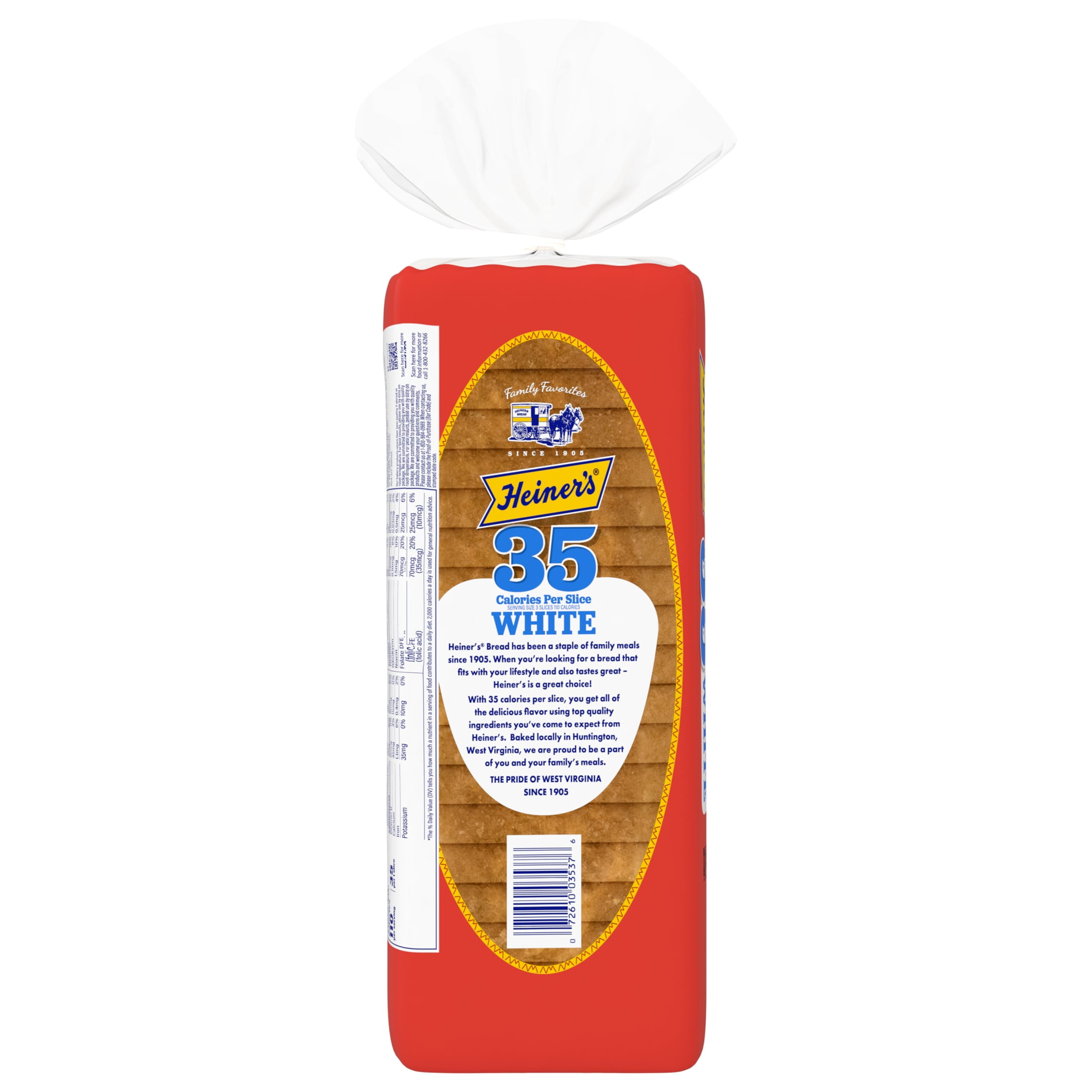 Heiner's 35 White Bread, 16 oz, White Bread, Bag