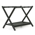 thumbnail image 4 of M&T Displays Beech Wood Folding Luggage Rack with Woolen Strips and Shelf for hotel, gym, spa, 200 lbs Carriage Capacity (Black, 18x30), 4 of 7