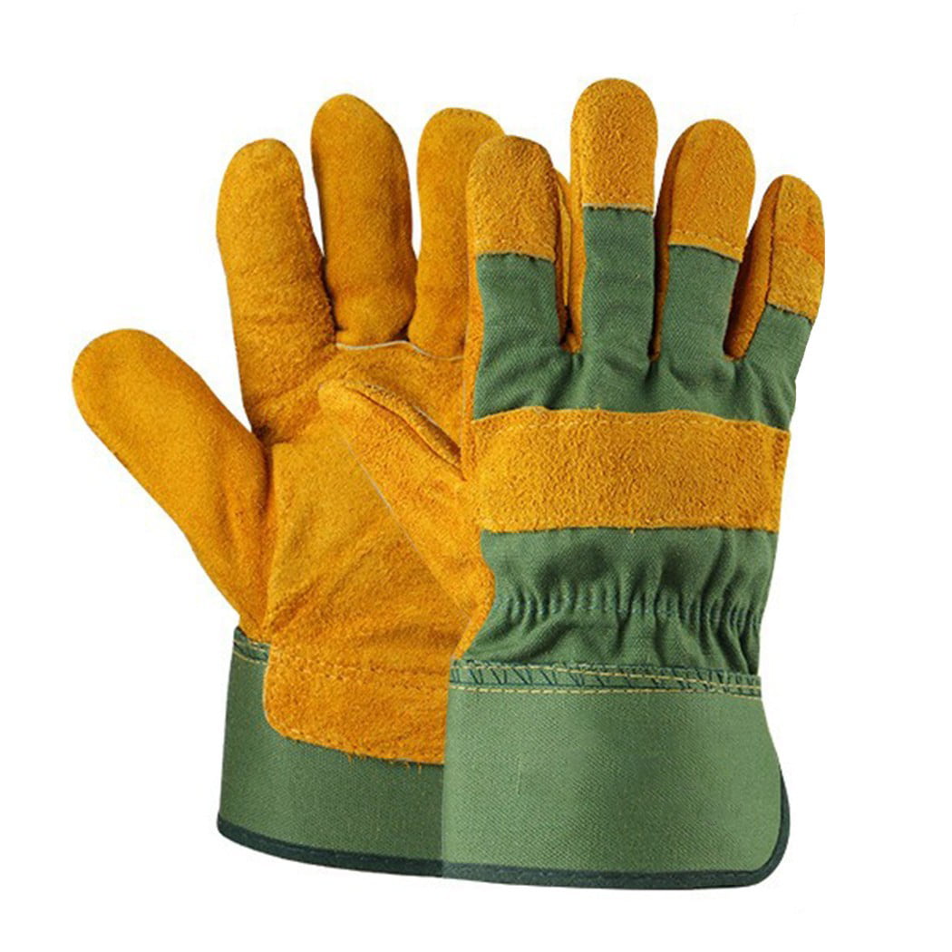 Mens Gardening Gloves Men Ladies Leather Thorn Proof Heavy Duty Unisex Rigger 