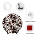 thumbnail image 4 of Daiia Cow Skin Printed Pattern Ceramic Plate Dinner Plates Bone China Decorative Plates with Display Stand Art Ceramic Ornaments for Wall Hanging Decoration-7in, 4 of 6