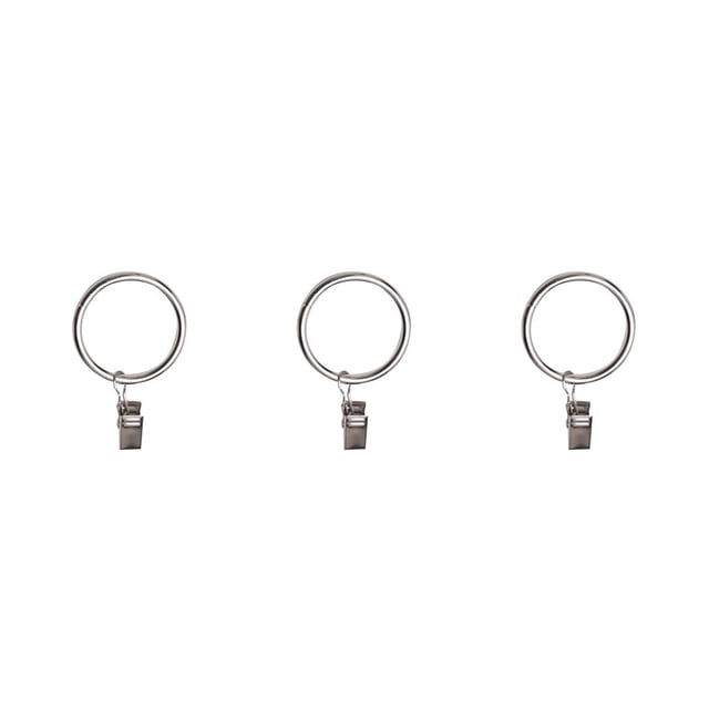 jesticaly 10 Pcs Rustproof Curtain Rings Home Decoration Shower Curtain Rings Clamps Drapery Clips Bath Curtain Rod Clips Window Accessoy Silver 3.5mm*35mm 3Set