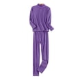 thumbnail image 1 of Minnieouse Conjunto de ropa interior para mujer, Color sólido, cuello medio alto, calzoncillos largos térmicos para mujer, ropa de fondo Ropa interior Violeta, 1 of 6