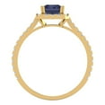 thumbnail image 4 of 1.86 ct Emerald Cut Simulated Blue Sapphire Solitaire with Simulated Diamond Accents 14K Yellow Gold Womens Engagement Ring, 4 of 5
