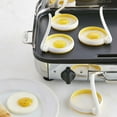thumbnail image 2 of Qiysamall 6 Pcs Pancakes Round Egg Silicone Ring with Handle Pancake Ring Fried Eggs White, 2 of 6