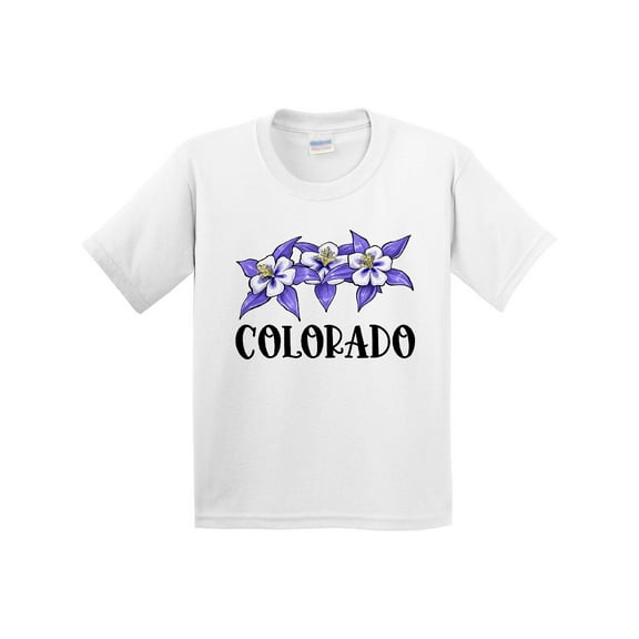 Inktastic Colorado Columbine Flowers Youth T-Shirt