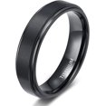 thumbnail image 1 of HSHDLDF 4mm 6mm 8mm 10mm Black Titanium Rings Wedding Band Matte Comfort Fit for Men Women, 1 of 6