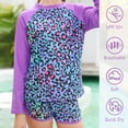 thumbnail image 5 of Aideaone Girls Rash Guard Swimsuit Long Sleeve Bathing Suit 2-Piece Set 3-10 Years, 5 of 6