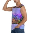 thumbnail image 3 of Balery Colorful Purple Cosmos Flower Men's Sleeveless Muscle Shirts Workout Tank Top, Moisture Wicking, Odor Protection-3X-Large, 3 of 8