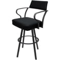 thumbnail image 4 of Carolina Swivel Bar Height 30" Metal WB Stool - Black Vinyl - Gray, 4 of 6
