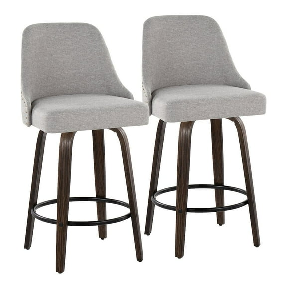 LumiSource Studded Marcel 27" Fixed-Height Counter Stool - Set of  2