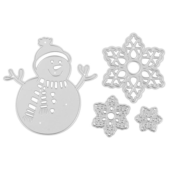 KAKOWELY 4pcs Christmas Cutting Dies Template Snowman Children DIY Embossing Stencil,2.76"X2.56"X0.04"