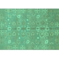 thumbnail image 1 of Ahgly Company Machine Washable Indoor Rectangle Oriental Turquoise Blue Traditional Area Rugs, 8' x 10', 1 of 4