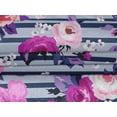 thumbnail image 4 of oneOone Velvet Blue Fabric Stripe & Rose Floral Quilting Supplies Print Sewing Fabric By The Yard 58 Inch Wide, 4 of 5