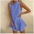 thumbnail image 2 of Jalioing Tank Dress for Women Mini Dresses Casual Sleeveless Ruffled Trim Beach Summer Sundress, 2 of 5