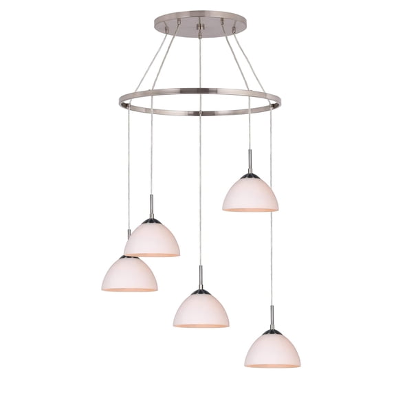 Woodbridge Lighting Alexis 5-Light Metal Pendant Chandelier in Satin Nickel