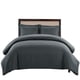 thumbnail image 1 of Juego de edredón azul, juego de cama de algodón estampado, tamaño queen y king, suave y sencillo (EE. UU., gris oscuro), 1 of 8