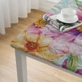 thumbnail image 5 of nygtbtfer  Watercolor FlowersTablecloth with Elastic Edge, Waterproof Square Fitted Tablecloth, Polyester Stain Resistant Table Clothes, Wipeable Washable Tablecloths  Square Table 52*52, 5 of 8