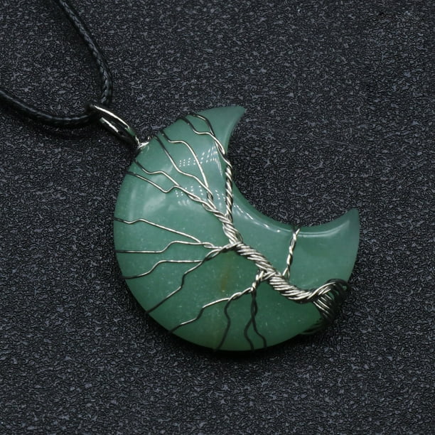 Fiudx Collar de Cristal, Colgante Amatista Calmante, Piedra de Ensueño de Opalita, Amuleto de Prosperidad de Aventurina, Accesorio de Moda para El Día a Día, Regalo para Ella, Diseño Artesanal.
