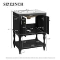 thumbnail image 6 of S-HOME 24 Inch Modern Bathroom Vanity with White Ceramic Sink, Cabinet with Open Shelf & Closed Storage Space, 6 of 11