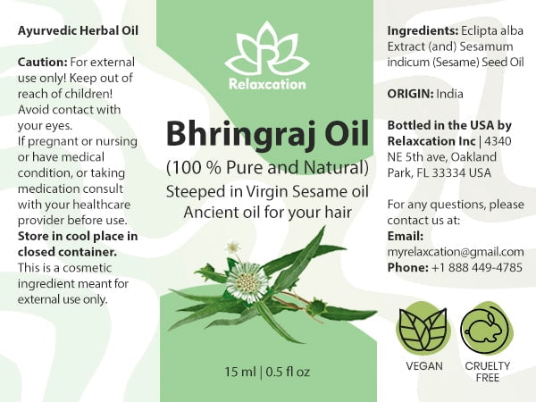 Bhringraj (Eclipta Alba) Herbal Infused Oil – Ayurvedic Hair & Scalp Oil, Cold-Pressed by Relaxcation