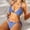 *Dark Blue, variant on Women's Plaid Halter Tie Bikini Set,Triangle Cup Side Tie Two Piece Swimsuit,Low Waist Bathing Suit for Beach Pool Red,Womens Plus S
