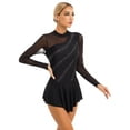 thumbnail image 3 of CHICTRY Womens Rhinestones Dance Dress Mesh Long Sleeve Skating Costume, 3 of 7