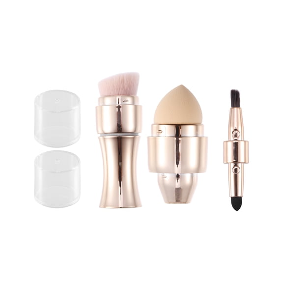 Unique Bargains 4 in 1 Portable Makeup Brush Set, Foundation Sponge Brush and More