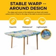 thumbnail image 4 of Blue Hydrangea Table Cloths for 4 Foot Rectangle Tables, Rustic Wooden Butterfly Spring Floral Patio Waterproof Elastic Fitted Tablecloths, Washable Rectangular Table Cover for Camping, 4 of 8