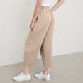 thumbnail image 5 of Krdevn Girls' Linen-Blend Cropped Pants, Comfortable Wide-Leg Trousers with Pockets, Stylish Everyday Wear for Spring & Summer,11-12 Years, 5 of 7